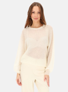 Lekki sweter damski moherowy ecru L’AF Kora