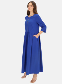 Niebieska sukienka maxi odcinana w pasie L'AF Wanda