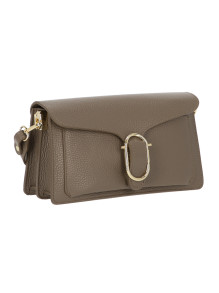 Elegancka torebka damska brązowa crossbody z klapą L’AF