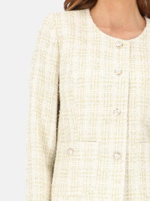 Kremowy elegancki żakiet tweedowy L'AF Dori