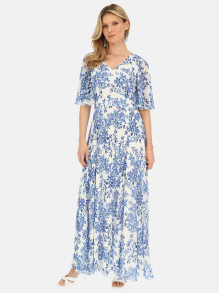 Sukienka maxi w niebieskie kwiaty Potis & Verso Rut