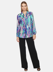 Fioletowo-niebieska koszula damska w abstracyjny wzór L'AF River