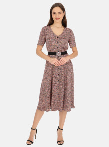 Sukienka midi na guziki w drobne kwiaty L'AF Floris