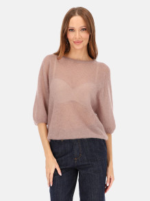 Beżowy sweter moherowy damski L'AF Era