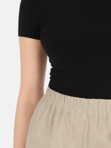 Szare lniane spodnie z szeroką nogawką Eye For Fashion