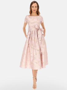 Elegancka różowa pudrowa sukienka midi L'AF Gween