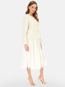 Kremowy elegancki żakiet tweedowy L'AF Dori