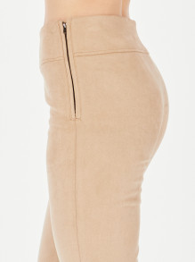 Beżowe tregginsy z sztucznego zamszu Smashed Lemon 22067