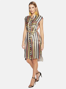 Koszulowa lejąca sukienka midi w paski L'AF Korsika