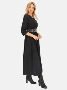 Czarna sukienka maxi odcinana w pasie L'AF Wanda