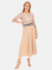 Tiulowa plisowana spódnica midi L'AF Enna