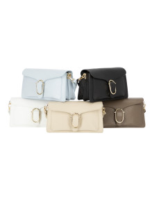 Elegancka torebka damska brązowa crossbody z klapą L’AF