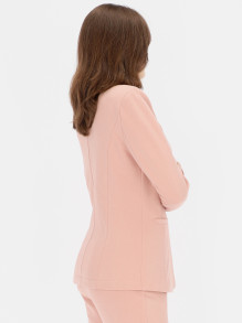 Dzianinowy różowy żakiet ze złotymi guzikami L'AF ROKEL