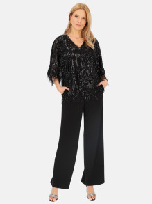 Kimonowa bluzka z cekinowymi troczkami L'AF Moris