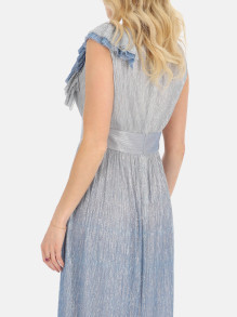 Elegancka niebieska sukienka koktajlowa midi L'AF Rianna