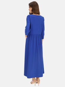 Niebieska sukienka maxi odcinana w pasie L'AF Wanda