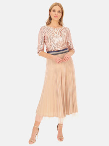 Tiulowa plisowana spódnica midi L'AF Enna