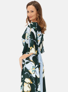 Zielona elegancka sukienka maxi w kwiatowy wzór L'AF Kendal