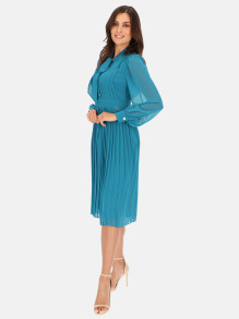 Zwiewna niebieska sukienka z szarfą L'AF Silvia