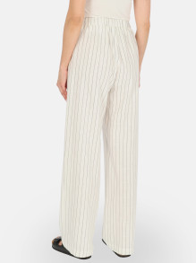 Białe spodnie damskie w prążki Potis & Verso Lu