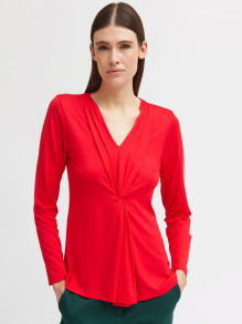Czerwona bluzka z wiskozy z przewiązaniem Tinta Catrina