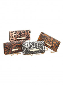 Torebka kopertówka szara z motywem zwierzęcym Verde 01-0001271