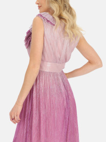 Elegancka różowa sukienka koktajlowa midi L'AF Rianna