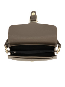 Elegancka torebka damska brązowa crossbody z klapą L’AF