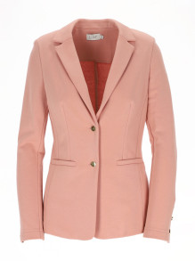 Dzianinowy różowy żakiet ze złotymi guzikami L'AF ROKEL