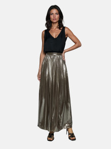 Szaro-srebrna zwiewna spódnica maxi L'AF Ida