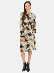 Wizytowa sukienka trapezowa z długim rękawem midi L'AF Stefani