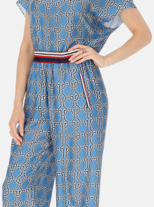 Wzorzyste spodnie damskie o satynowym wykończeniu Potis & Verso Bagi