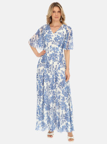 Sukienka maxi w niebieskie kwiaty Potis & Verso Rut