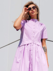 Sukienka bawełniana midi z guzikami EyeForFashion