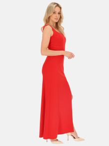 Czerwona wieczorowa sukienka z rozcięciem L'AF Katti