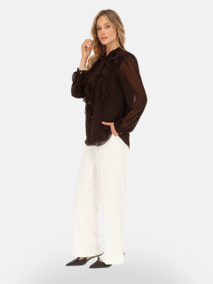  Brązowa bluzka z falbankami L'AF Boho