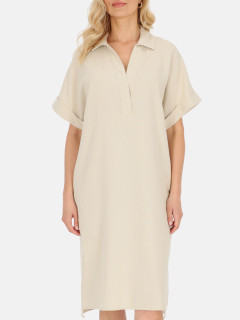  Beżowa koszulowa sukienka z krótkim rękawem Rino & Pelle Jana