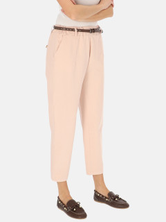  Bawełniane spodnie chinosy damskie różowe L’AF Fila