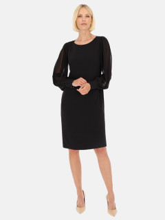  Czarna wizytowa sukienka z bufiastymi rękawami Potis & Verso Korin