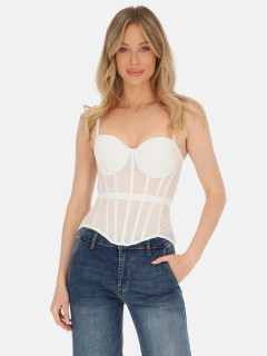  Biały gorset bustier z siateczki L'AF Arina