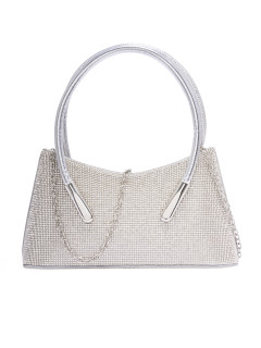  Srebrna wieczorowa torebka damska z kryształkami Potis & Verso