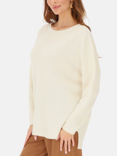  Wełniany biały sweter z rozcięciami po bokach L'AF Leo