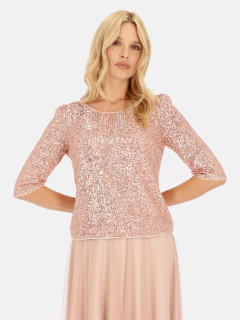  Różowa cekinowa bluzka L'AF Sonia