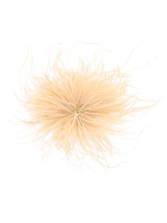  Beżowa elegancka broszka z piór marabuta L'AF