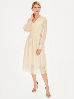  Elegancka zwiewna sukienka L'AF Champagne 