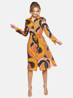  Pomarańczowa sukienka we wzory L'AF Leja