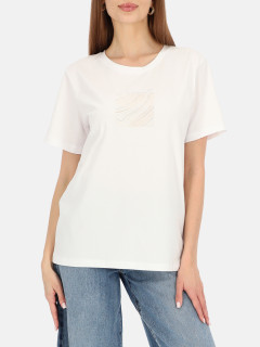 Biały t-shirt damski z subtelnym nadrukiem Potis & Verso Mercy