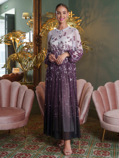  Sukienka maxi z długim rękawem w kwiaty Potis & Verso Bertina