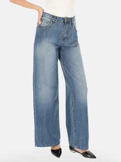  Niebieskie jeansy damskie z rozszerzaną nogawką L’AF Hill