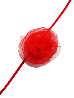  Czerwony naszyjnik z siateczkowym kwiatem L'AF Chaber